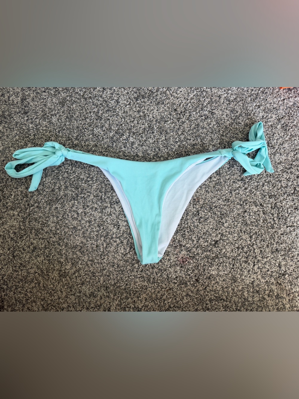 SHEIN Light Aqua Tie-Side Bikini Bottoms